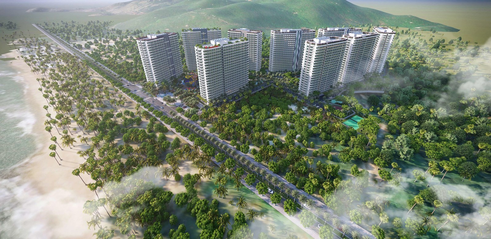 Phối cảnh toàn cảnh dự án Q Topia bên bờ biển Phước Hải